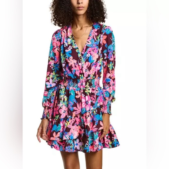 Lilly Pulitzer NWT Cristiana Stretch Dress Cherry Ganache Bohemian Garden 16 - Picture 2 of 6